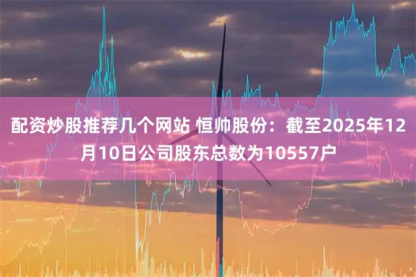 配资炒股推荐几个网站 恒帅股份：截至2025年12月10日公司股东总数为10557户